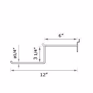 2 tier slatwall hook modern profile 12 inch two section double level product display retail