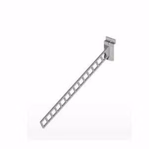 Modern waterfall square holes slatwall chrome silver frost stepped cascade pegboard hooks retail display