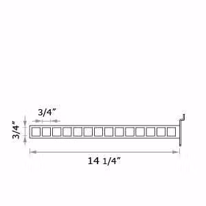 Slatwall straight arm square holes chrome silver frost modern profile retail display