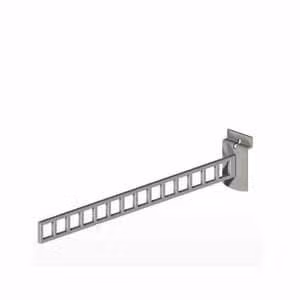 Slatwall straight arm square holes chrome silver frost modern profile retail display