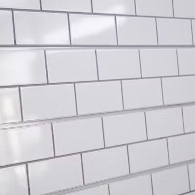 Subway Tile 3D Textured Slatwall - White