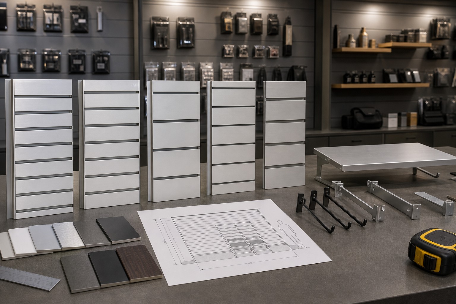 Aluminum slatwall supplier checklist with profile finish accessory and sample comparisons