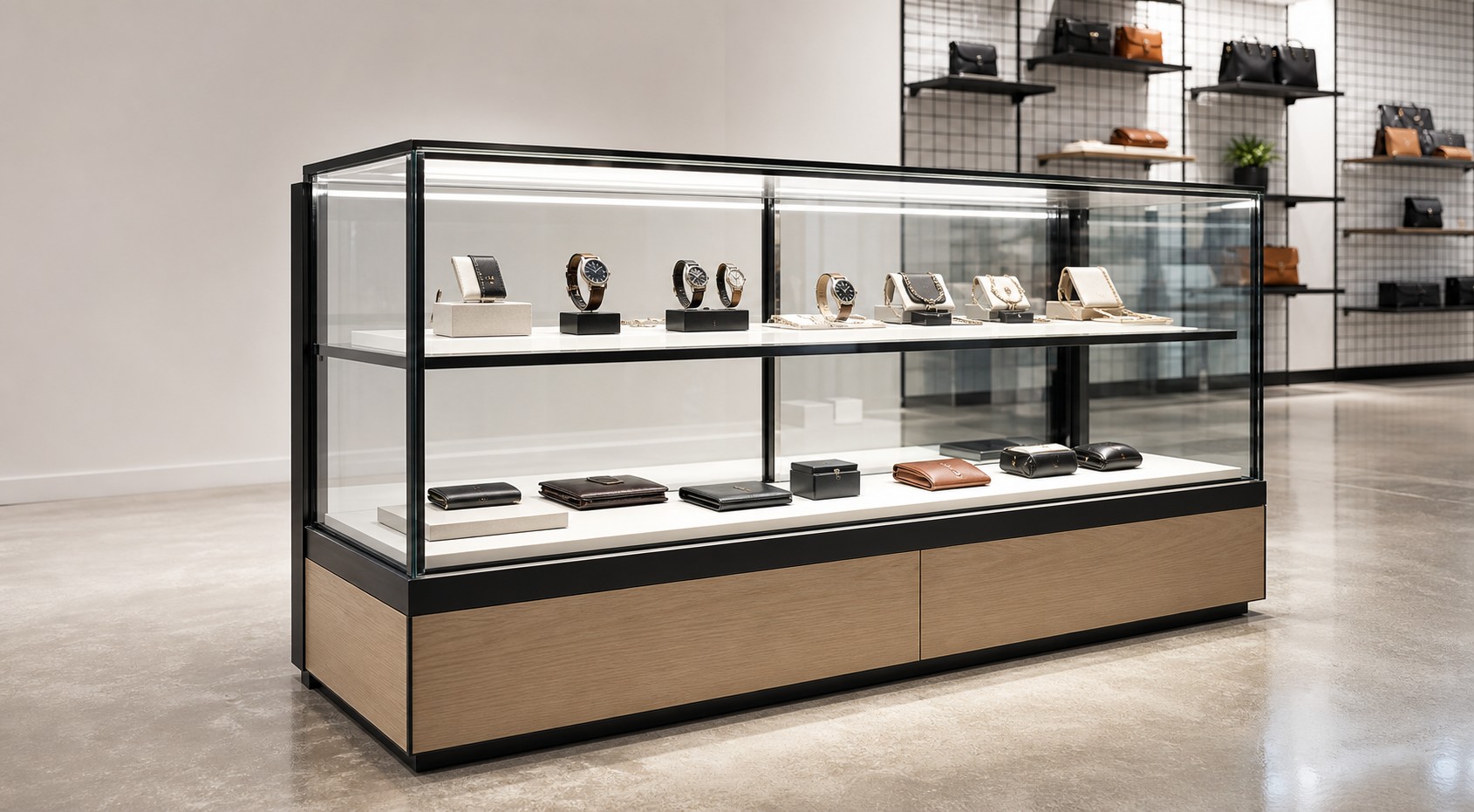 Vape shop display cases and slatwall fixture planning for retail stores