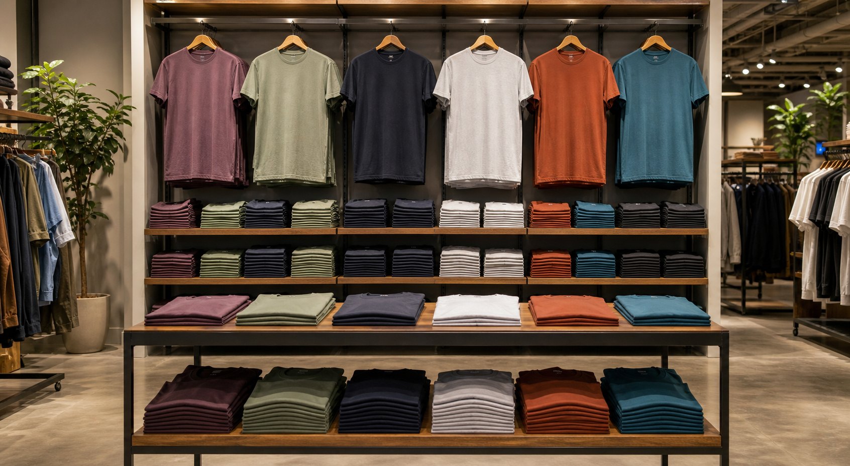How to display t-shirts with face-forward fixtures and folded inventory