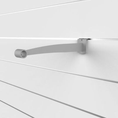 12" Slatwall Hanging Rail Bracket, Silver Frost Finish