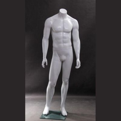 Gloss White Headless Mannequin B Muscular 5'9"