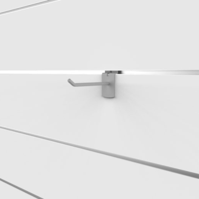 4" Slatwall Hook, Silver Frost Finish, 10 Pack
