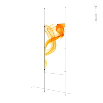 Cable Ceiling-to-Floor Sign Display Kit – Poster, Graphic | Hanging Display, 1 Section