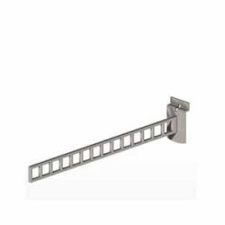 Slatwall straight arm square holes chrome silver frost modern profile retail display