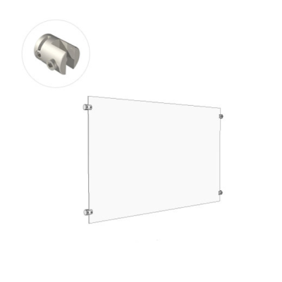 Cable Display kit – 4 Single Vertical Sign Clamp for Graphic Displays Up to 1/4″ Thick | Cable Display Component