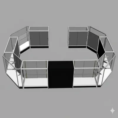 Glass Showcase Combo with Wrap Counter — 11 Units