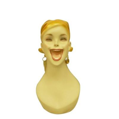 Smiling Mannequin Head Earring Holes