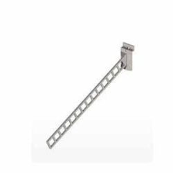 Modern waterfall square holes slatwall chrome silver frost stepped cascade pegboard hooks retail display