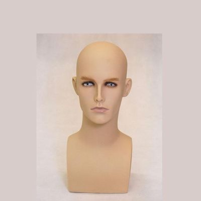 Flesh Tone Male Mannequin Head Vinyl Skin Tone