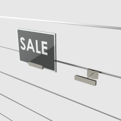 Slatwall Sign Holder Faceout, Silver Frost Finish, 6 Pack