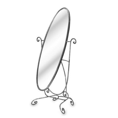 Raw Steel Oval Floor Mirror