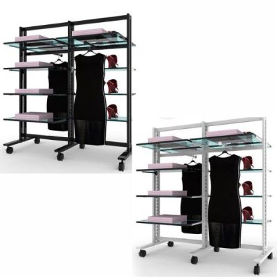 Retail Clothing and Shelving Vertik Stand for 10 Shelves w/2 Faceouts | 2-Sections