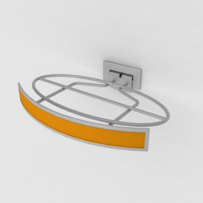 SoloSlat for Drywall — Ellipse Wire with Sign Insert Shoe Displayer, Silver Frost