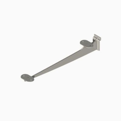 20″ Slatwall Heavy Duty Brackets for Wood & Glass Shelf, for 20″ – 22″ Shelf, Silver Frost Finish