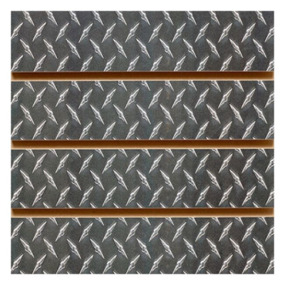 Black Chrome Diamond Plate Slatwall Panel