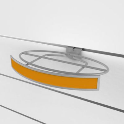 Slatwall Shoe Display - Ellipse Wire Sign Insert, Silver Frost Finish
