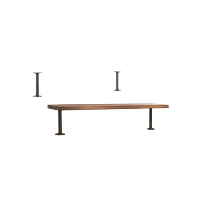 Pipeline Nesting Table Topper Dark Brown Woodgrain
