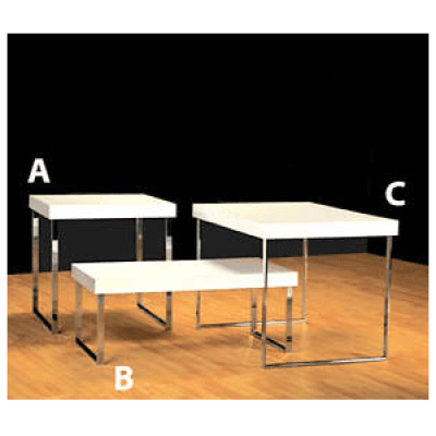 Polished Chrome Display Tables