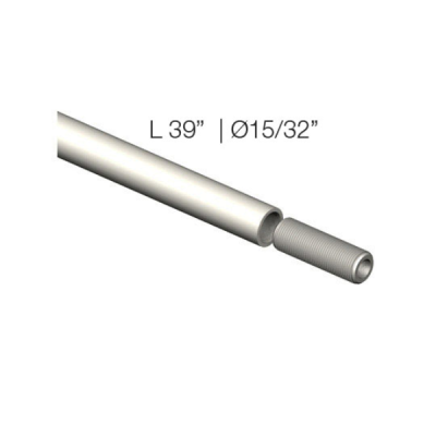 39″ Tube for Hanging Rail 1/2″, with Threads and Male Adapter | Cable /Tube Display Component
