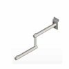Two tier tube faceout slatwall 14 inch round tubing double arm modern chrome silver frost retail display