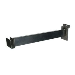 Raw steel tubing bracket slatwall 12 inch rectangular profile unfinished industrial retail display