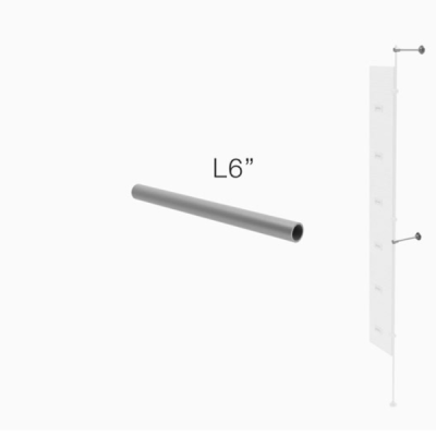 6″ 11/16″ Tube Support for Inner Wall to Floor Pole | Tube Display Component
