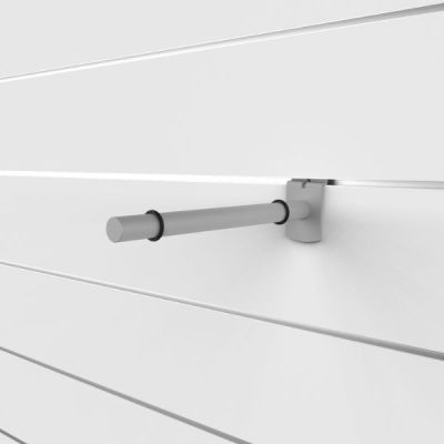 10″ Slatwall Glass Shelf Bracket, for 10″ – 12″ Glass Shelf, Silver Frost Finish | Sold in packs of 6
