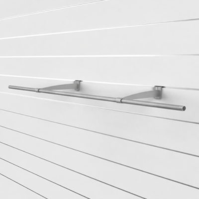 48″ Slatwall Hanging Rail Tube with Brackets, Silver Frost Finish