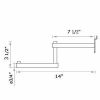 Two tier tube faceout slatwall 14 inch round tubing double arm modern chrome silver frost retail display