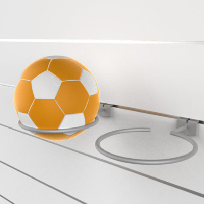Slatwall Ball Display Ring, Silver Frost Finish