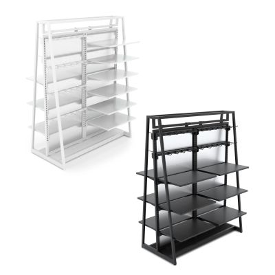 Aspect Double-Sided Floor Merchandiser - 48" W - Kit 4 Hooks and Shelves