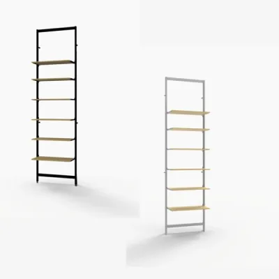 Vertik Wall Mounted Retail Display Shelf Unit, For 6 Shelves, 10"-12"D | 1-Section
