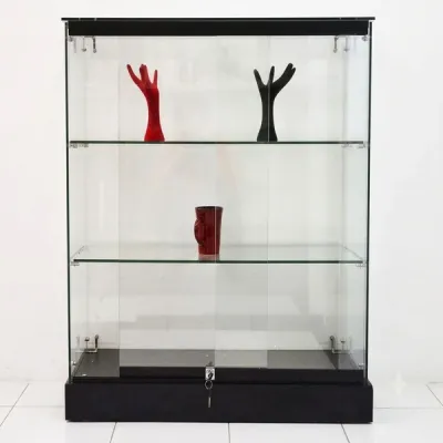 Black Glass Square Display Case 36"