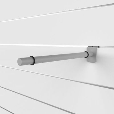 14" Slatwall Glass Shelf Bracket, for 14"-16" Shelf, Silver Frost Finish, 6 Pack