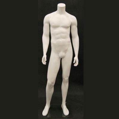 Matte White Headless Mannequin D Muscular 5'9"