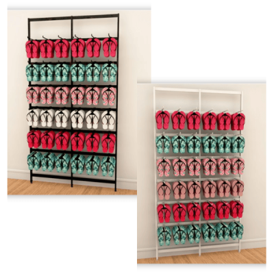 Vertik Wall Mounted Retail Display with 36 Hooks | 2-Sections