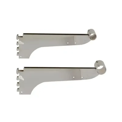 12" Double Slotted Hangrail Bracket Chrome