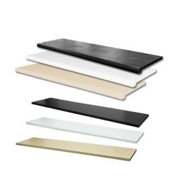 Retail store shelving category — wood plastic wire and glass shelf options