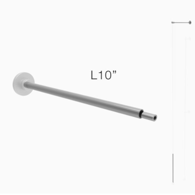 10" 5/8" Tube Support for Outer Wall to Floor Pole | Tube Display Component